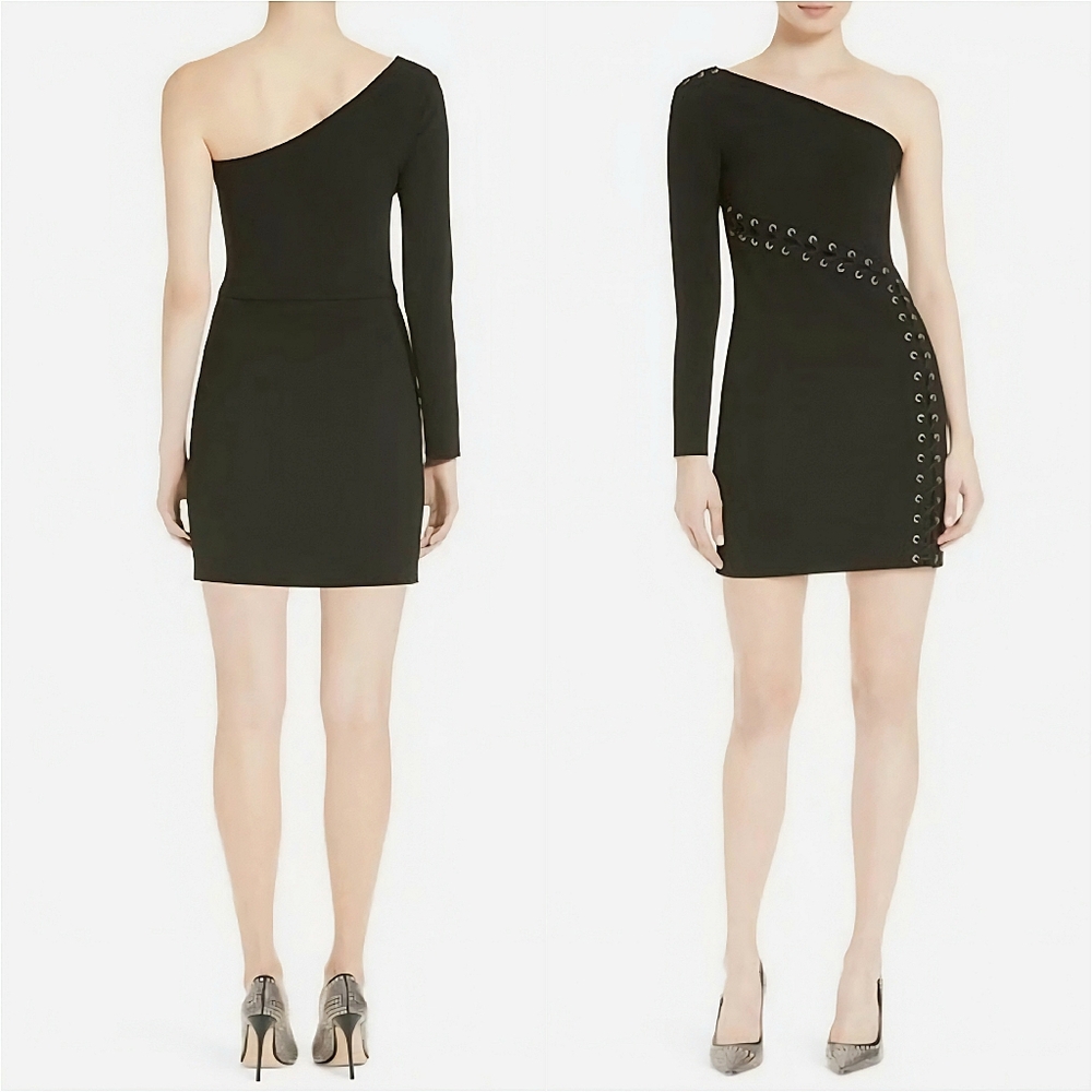 Parker Davita Dress Mini One Shoulder Black Size Small